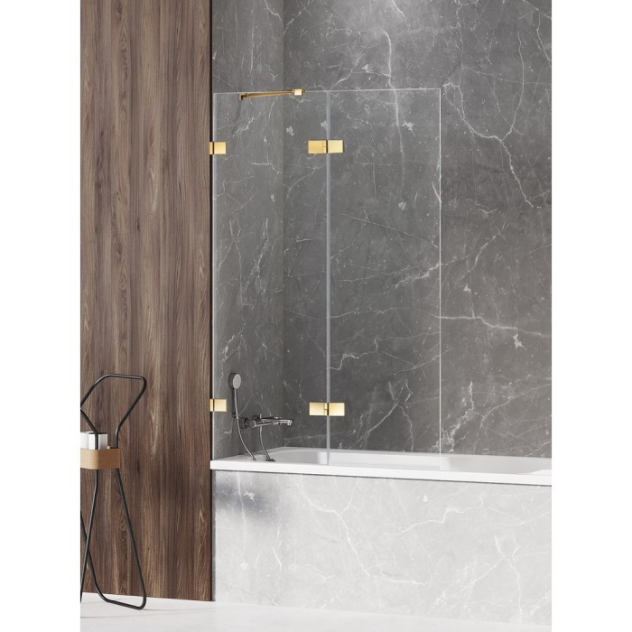 Шторка для ванны shine 130x150 l, New trendy Avexa gold, золото арт. EXK-2188