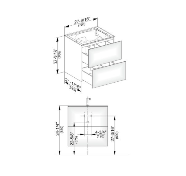 Keuco тумба подвесная под раковину с двумя выдвижными фронтами, edition 11, черный арт. 31342 330000