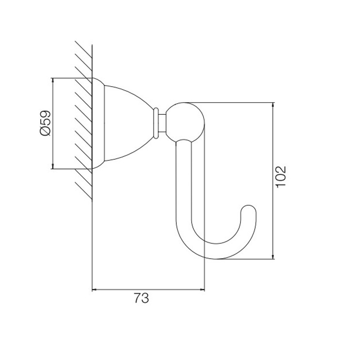 Fima Carlo Frattini крючок, подвесной, style, хром арт. f6044/1cr