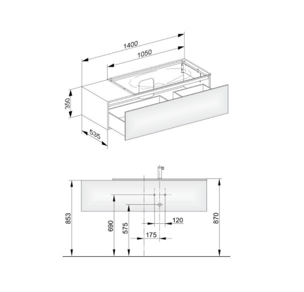 Keuco тумба подвесная под раковину справа с одним выдвижным фронтом, edition 11, табачный дуб арт. 31164 850000