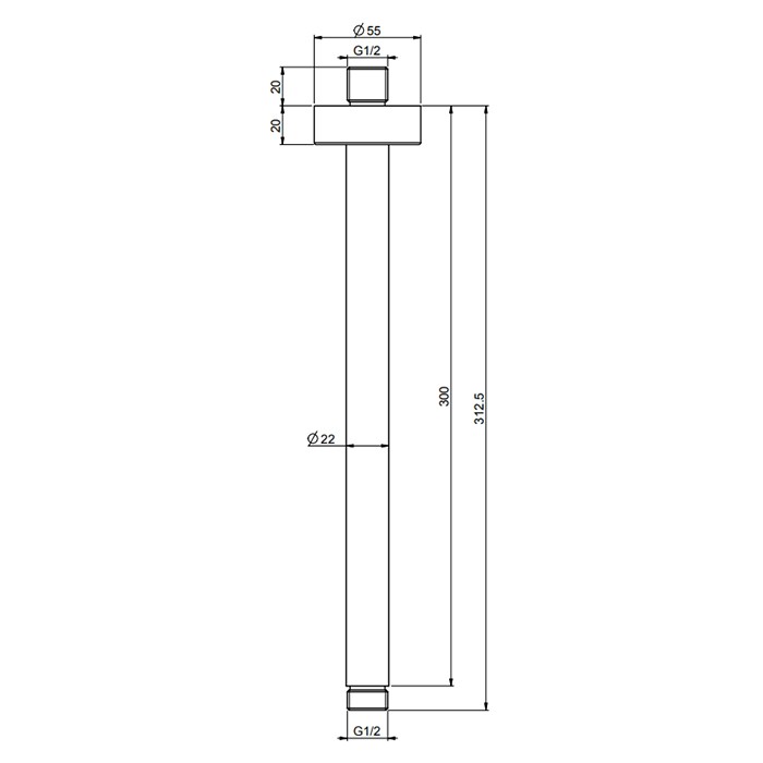 Fima Carlo Frattini кронштейн для верхнего душа, потолочный, 30см- 1/2” soffioni, золото арт. f2586or