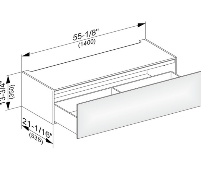 Keuco модуль нижнего шкафа для встройки снизу, с одним выдвижным ящиком, edition 11, белый арт. 31313 380000