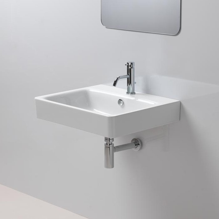 GSI Подвесная раковина 60х50х19 см, с переливом, санфарфор, с отв. под смеситель, Sand - 9031111