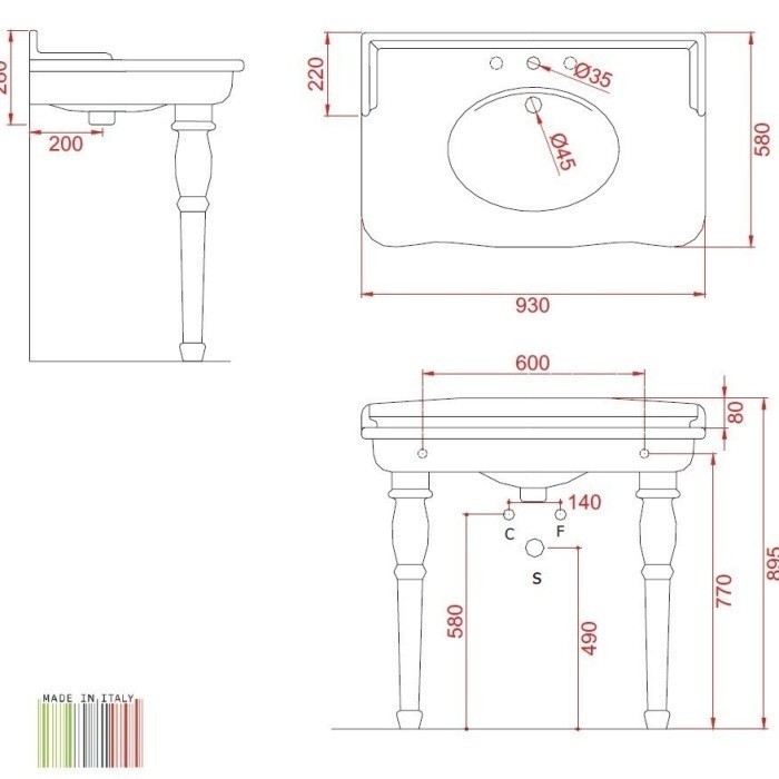 ArtCeram ножки для раковины, hec003 03 00 hermitage цвет: черный глянцевый