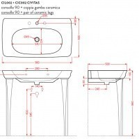 ArtCeram раковина для ванной комнаты, cil002 03 00 civitas цвет: черный глянцевый