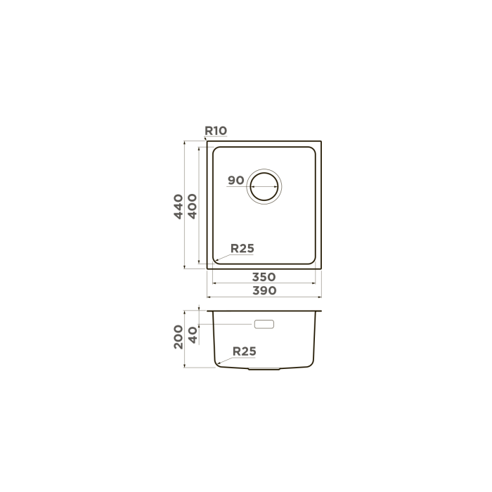 Omoikiri кухонная мойка Tadzava 39-U/I, латунь арт. 4993078