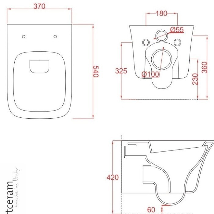 ArtCeram унитаз подвесной, cwv001 01 50 cow цвет: черный