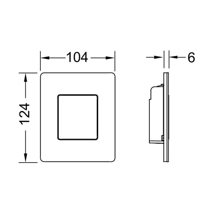 TECE панель смыва для писсуара с картириджем, 124х104х6мм, нержавеющая сталь, now solid - 9242434