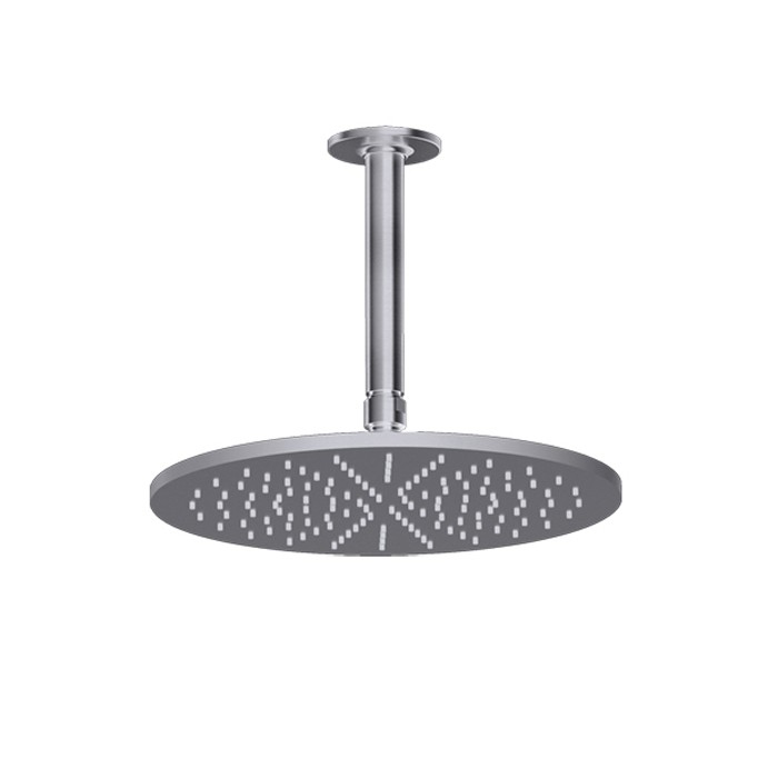 Gessi Потолочная душевая головка шарнирная на 1/2", d300мм, длина изготавливается под заказ (от 105 до 1855 мм), Inciso, 58250#149 цвет: finox