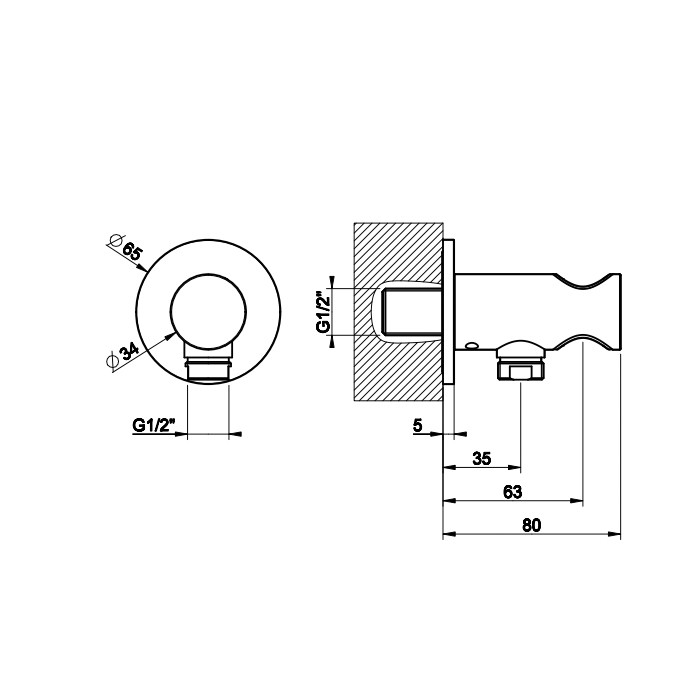 Gessi Держатель для душевой лейки с выводом воды, Ingranaggio, 63461#299 цвет: black xl