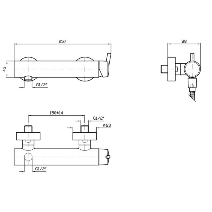Zucchetti однорычажный смеситель для душа на 2 отверстия, simply beautiful, хром арт. zsb076