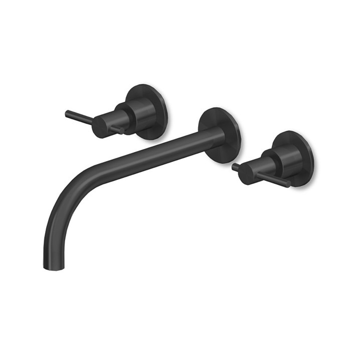 Zucchetti смеситель для раковины, встраиваемый, излив: 23см., ручка: рычаг, helm, brushed total black pvd арт. zhl761.xp81