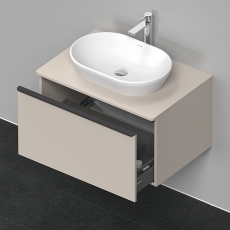 Duravit тумба подвесная под раковину 800 мм х 550 мм, с консолью, d-neo, de494709191 цвет: серо-коричневый матовый