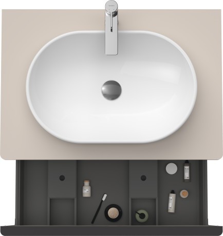 Duravit тумба подвесная под раковину 800 мм х 550 мм, с консолью, d-neo, de494709191 цвет: серо-коричневый матовый