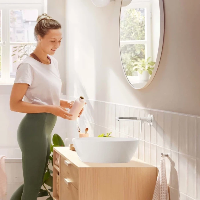 Hansgrohe смеситель для раковины с выпуском, Rebris S, хром арт. 72528000