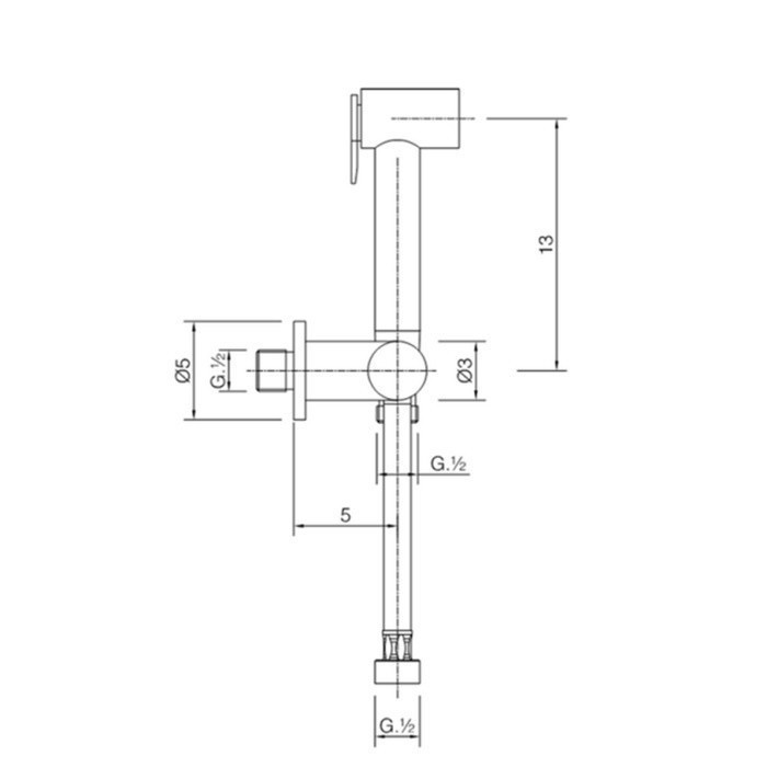 Cisal гигиенический душ - комплект с запорным вентилем cy00790024 shower cisal, цвет: золото