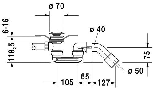 Duravit комплект слива-перелива, blue moon, 790236000001000 цвет: белый/хром