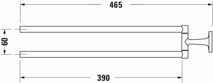 Duravit двойной полотенцедержатель, starck t, 0099411000 цвет: хром