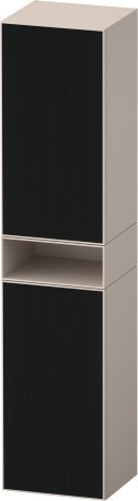 Duravit шкаф-пенал высокий 2 дверцы 360 мм х 400 мм х 1900 мм, zencha, ze1353l63830000 цвет: чёрное стекло/серо-коричневый суперматовый
