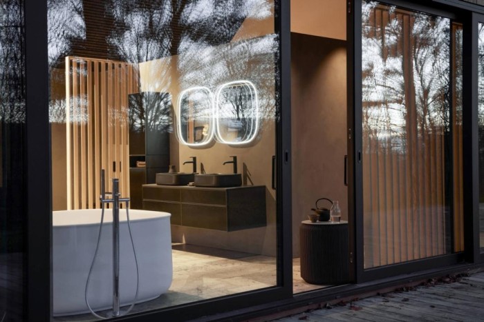 Duravit шкаф-пенал высокий 2 дверцы 360 мм х 400 мм х 1900 мм, zencha, ze1353l63830000 цвет: чёрное стекло/серо-коричневый суперматовый