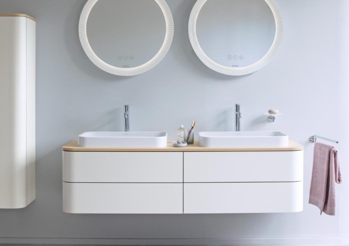 Duravit зеркало круглое с подсветкой plus декор radial, happy d.2 plus, hp7486s0000 цвет: