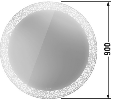 Duravit зеркало круглое с подсветкой plus декор radial, happy d.2 plus, hp7486s0000 цвет: