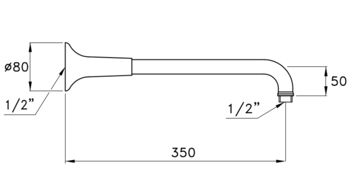 Stella держатель верхнего душа, eccelsa, латунь арт. ec03203pv01