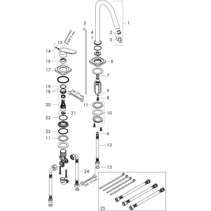 AXOR смеситель для раковины, Citterio M, черный арт. 34132340