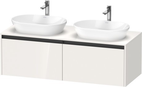 Duravit тумба подвесная под две раковины 550 мм х 1400 мм х 459 мм, ketho.2, k24888b22220000 цвет: белый глянцевый