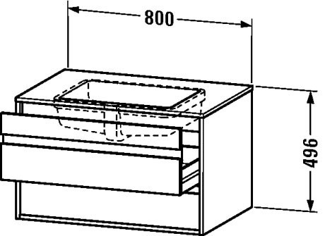 Duravit тумба подвесная под раковину с двумя выдвижными ящиками, ketho, kt685405151 цвет: сосна коричневая
