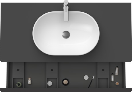 Duravit тумба подвесная под раковину 1200 мм х 550 мм и консолью, d-neo, de494904949 цвет: графит матовый