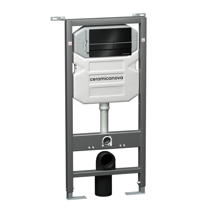 Ceramicanova инсталляция с кнопкой envision/ flat, cn1002b цвет: черный