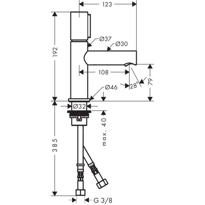AXOR смеситель для раковины, Uno, никель арт. 45015820