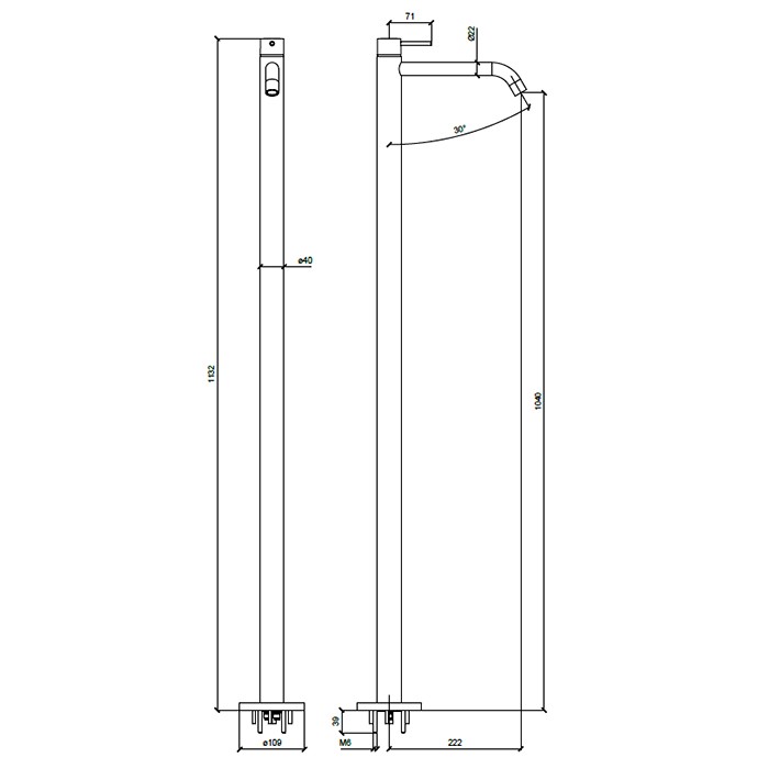 Смеситель для раковины, напольный, Almar Freestanding, медь арт. E214007.CO