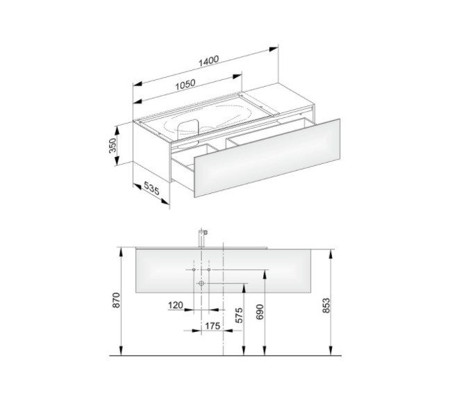 Keuco тумба подвесная под раковину слева с одним выдвижным фронтом, edition 11, табачный дуб арт. 31163 850000