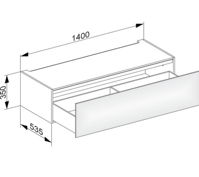 Keuco модуль нижнего шкафа для встройки снизу, с одним выдвижным ящиком, edition 11, антрацит арт. 31313 390000
