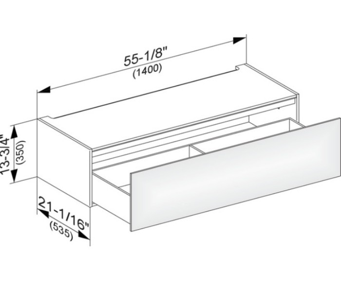 Keuco модуль нижнего шкафа для встройки снизу, с одним выдвижным ящиком, edition 11, антрацит арт. 31313 390000
