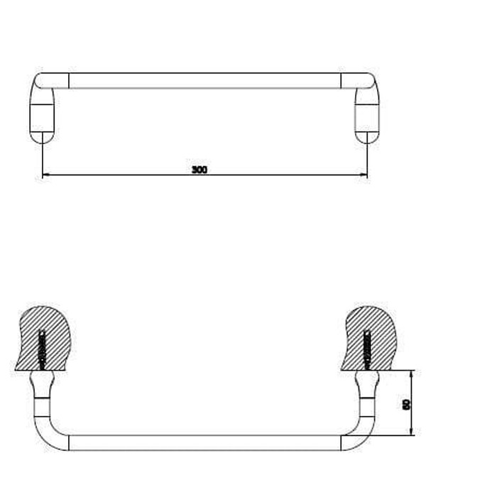 Gessi Полотенцедержатель 30см, подвесной, Goccia, 38097#031 цвет: хром
