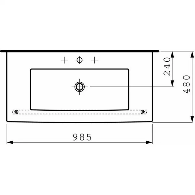 LAUFEN раковина 98,5х48х10 см, LIVING - 8.1443.7.000.104.1