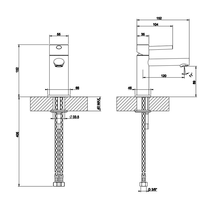 Gessi Смеситель для раковины на 1 отверстие, Ovale, 23002#299 цвет: black xl