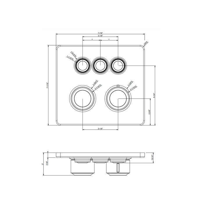 Gessi Смеситель для душа настенный встраиваемый, термостатический, с 3 запорными кнопками, Hi Fi Eclectic, 65234#031 цвет: хром