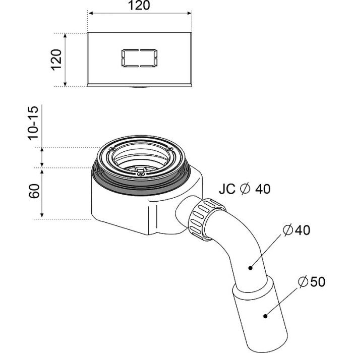 Radaway сифон для душевого поддона хром, Turboflow - R399