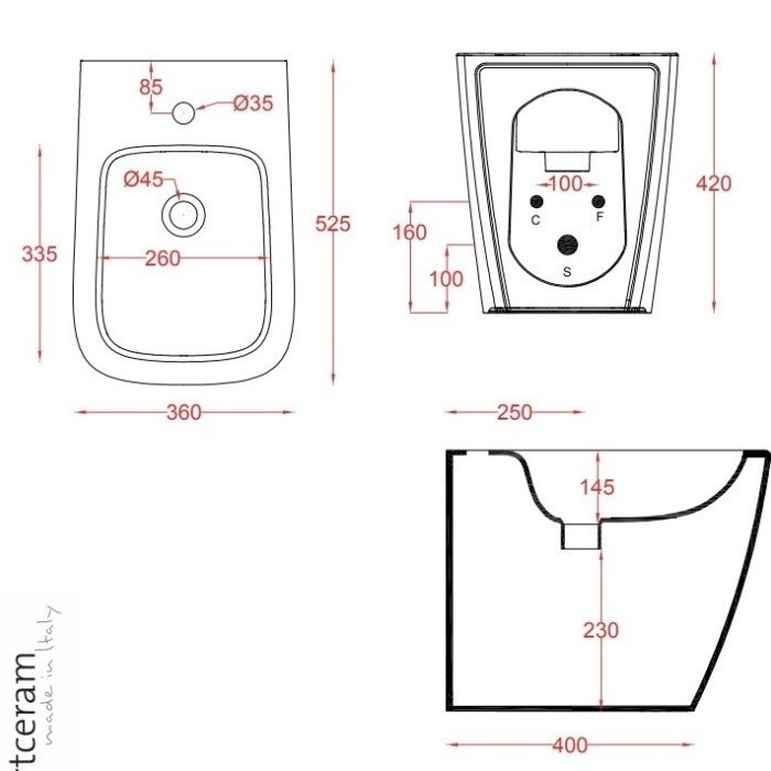 ArtCeram биде (напольное), asb002 05 00 a16 цвет: белый матовый