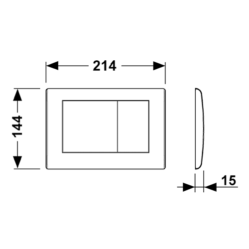TECE панель смыва с двумя клавишами, белый глянцевый, planus - 9240324