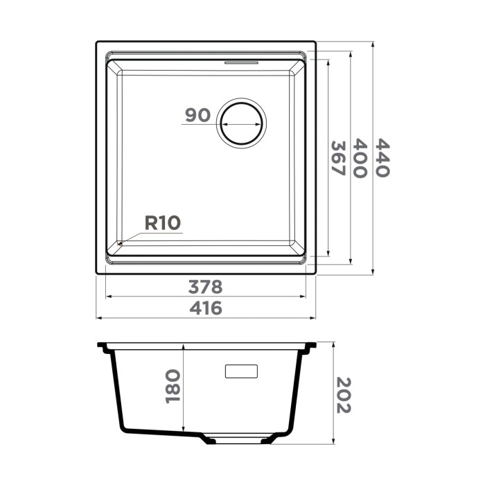Omoikiri кухонная мойка Yoru 42-U, белый арт. 4997339