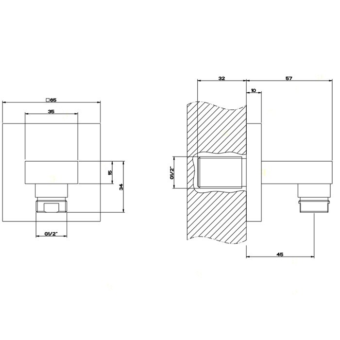 Gessi Вывод воды на 1/2", Rettangolo, 20169#299 цвет: black xl