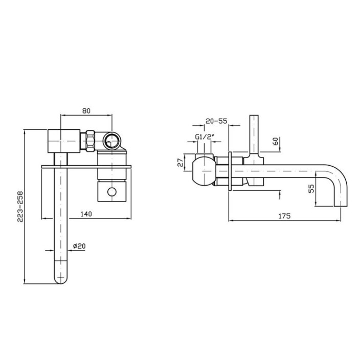 Zucchetti однорычажный смеситель для раковины на 2 отверстия, излив 175 мм, pan, хром арт. r99815 zp6032
