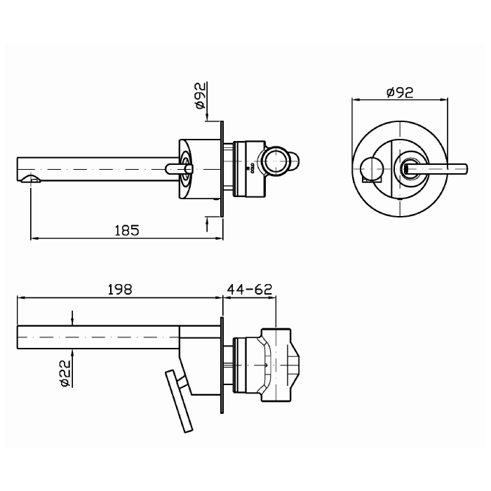 Zucchetti встроенный смеситель однорычажный для раковины с аэратором, closer, хром арт. zcl670