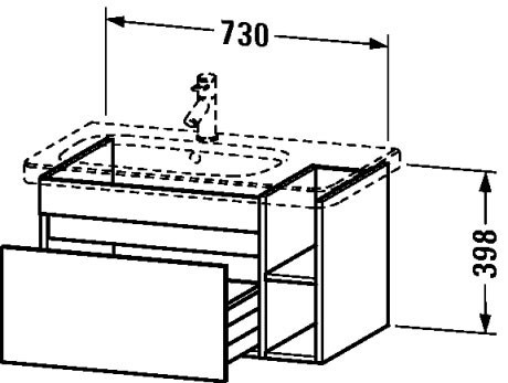 Duravit тумба подвесная под раковину, durastyle, ds639402121 цвет: каштан темный