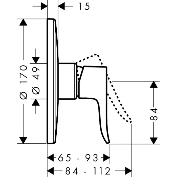 Hansgrohe смеситель для душа, Metris, хром арт. 31652000